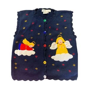 Latin Collection Angel Sweater Vest 100% Cotton Kids Sz 6